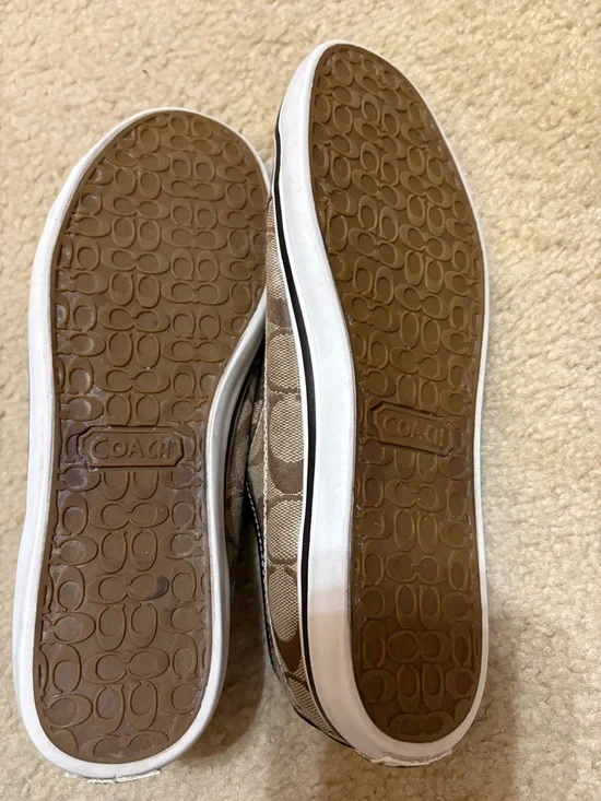 Coach brand Kira Slip-On Signature Canvas Sneakers in Khaki 9 - Picture 3 of 6